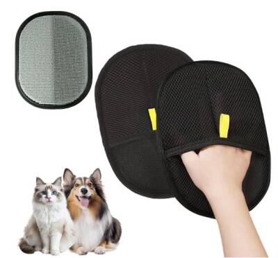 Aspet Kedi ve Köpekler İçin Büyük Boy Tüy Toplama Eldiveni Siyah - 2