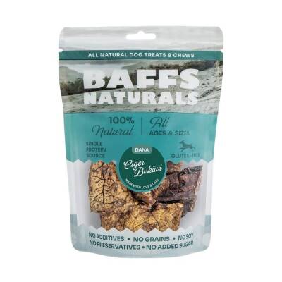 Baffs Naturals Kurutulmuş Dana Ciğer Bisküvi Köpek Ödülü 100 gr - 1