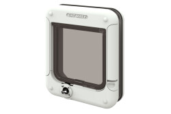 Beeztees CatMate Kedi Kapısı, Cam Kapı İçin Uygun, Çift Yönlü, 4 fonksiyonlu, Kilitli, Beyaz, 24,6x1 - Beeztees