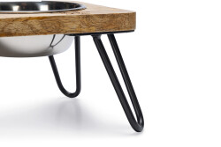 Beeztees DBL Kedi İkili Mama ve Su Kabı, Paslanmaz Çelik, Beyaz, 31x16x10cm, 2x350ml - 3