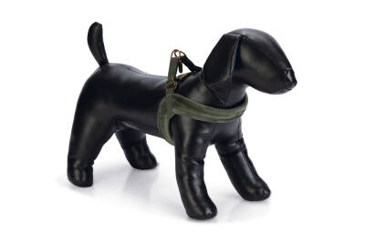 Beeztees DBL Köpek Göğüs Tasması, Velur, Yeşil, XXS, 15mm x 36cm - 1
