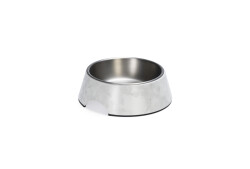 Beeztees DBL Köpek Mama Su Kabı, Mat Paslanmaz Çelik, Beyaz Mermer Görünümlü, 17,5cm, 350ml - 4