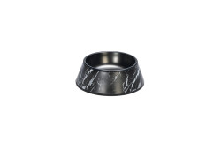 Beeztees DBL Köpek Mama Su Kabı, Mat Siyah Paslanmaz Çelik, Siyah Mermer Görünümlü, 14cm, 160ml - 1