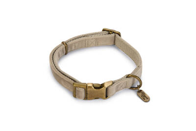 Beeztees DBL Köpek Tasması, Kadife, Gri, 35-50cm, 20mm - 1