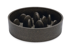 Beeztees DBL Köpek Yavaş Besleme Mama Kabı, Bambu, Antrasit, 21cm, 1430ml - Beeztees