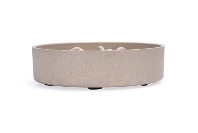 Beeztees DBL Köpek Yavaş Besleme Mama Kabı, Bambu, Bej, 17cm, 800ml - 4