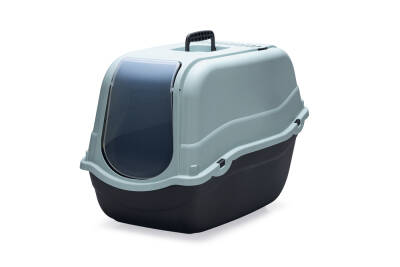 Beeztees Kapalı Kedi Tuvaleti, Açık Mavi Antrasit, 57x39x41cm - 1