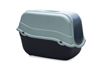 Beeztees Kapalı Kedi Tuvaleti, Açık Mavi Antrasit, 57x39x41cm - 5