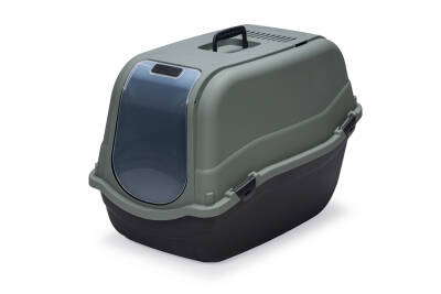 Beeztees Kapalı Kedi Tuvaleti, Koku Filtreli, Antrasit Koyu Mavi, 64x44x46cm - 1