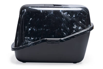 Beeztees Kapalı Kedi Tuvaleti, Koku Filtreli, Siyah Mermer Antrasit, 56x39x39cm - 2