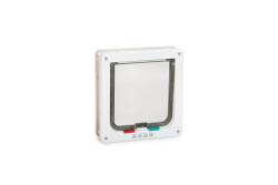 Beeztees Kedi Kapısı, Çift Yönlü, 4 fonksiyonlu, Beyaz, 19,2x20cm - Beeztees