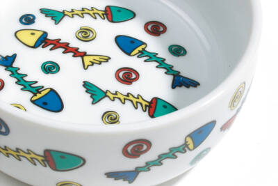 Beeztees Kedi Mama Su Kabı, Porselen, Beyaz, 11cm, 325ml - 2