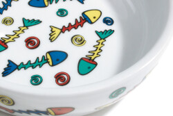 Beeztees Kedi Mama Su Kabı, Porselen, Beyaz, 13,5cm, 330ml - 2