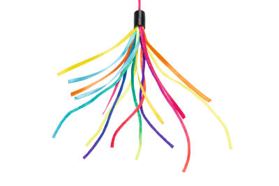 Beeztees Kedi Oltası, Zilli, Kurdelalar Uc, Uzun Dayanıklı ip-110cm, Çeşitli Renklerde, 50cm - 2