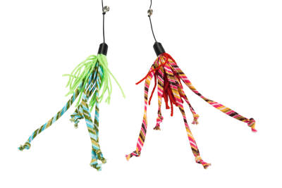 Beeztees Kedi Oltası, Zilli, Yün İpler Uc, Uzun Dayanıklı ip-70cm, Çeşitli Renklerde, 50cm - 2