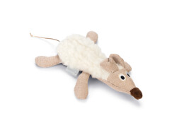 Beeztees Kedi Oyuncağı, Fare, Peluş, Beyaz, 17x13x4cm - Beeztees