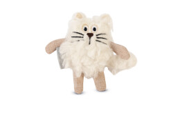 Beeztees Kedi Oyuncağı, Kedi, Peluş, Beyaz, 15x10x3cm - Beeztees