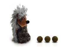 Beeztees Kedi Oyuncağı, Kirpi, Peluş, 3 Kediotu Topu, 11,5cm - Beeztees