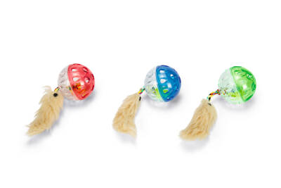 Beeztees Kedi Oyuncağı, Sesli ve Tüylü Top, Çeşitli Renklerde, 4,5cm - 1