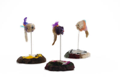 Beeztees Kedi Oyuncağı, Yaylanabilir Tüylü Fare 8cm, Çeşitli Renklerde, 14,5x14,5x28cm - 1