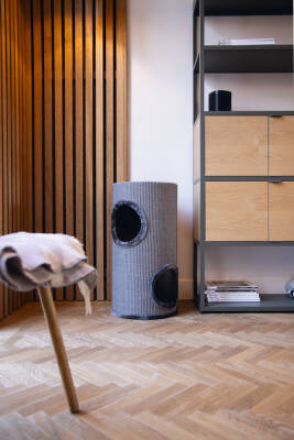 Beeztees Kedi Tırmalama ve Oyun Evi, Gri, 37x70cm - 2