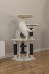 Beeztees Kedi Tırmalama ve Oyun Evi, Krem, 50x50x123cm - 4