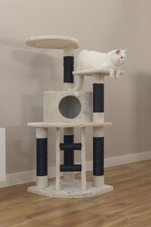 Beeztees Kedi Tırmalama ve Oyun Evi, Krem, 50x50x123cm - 2