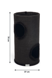 Beeztees Kedi Tırmalama ve Oyun Evi, Siyah, 37x70cm - 2