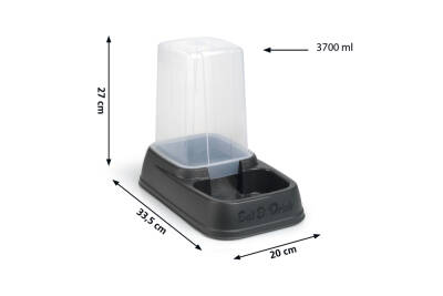 Beeztees Köpek Depolu Mama Su Kabı, Plastik, 33,5x20x27cm, 3,7L - 4