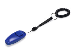 Beeztees Köpek Eğitim Düdüğü ve Klikırı, Karabina ve Bağlama Kordonlu, Mavi, 7x3x2cm - Beeztees
