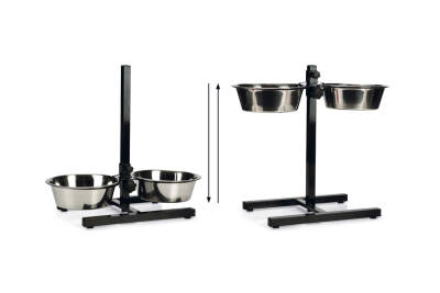 Beeztees Köpek İkili Mama Su Kabı, Ayaklı, Paslamaz Çelik, 25cm, 2x2,5L - 5
