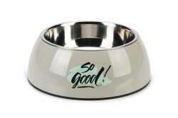 Beeztees Köpek Mama Su Kabı, Paslanmaz Çelik, Gri, 22cm, 700ml - Beeztees