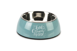 Beeztees Köpek Mama Su Kabı, Paslanmaz Çelik, Turkuaz, 18cm, 350ml - Beeztees