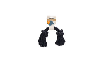 Beeztees Köpek Oyuncağı, Çift Düğümlü Diş İpi, Pamuk İplerden, Siyah, 30x7,5x6cm, 205gr - 2