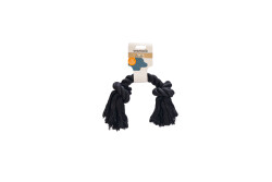 Beeztees Köpek Oyuncağı, Çift Düğümlü Diş İpi, Pamuk İplerden, Siyah, 30x7,5x6cm, 205gr - 2