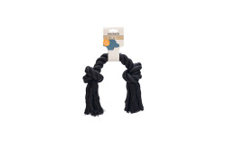 Beeztees Köpek Oyuncağı, Çift Düğümlü Diş İpi, Pamuk İplerden, Siyah, 40x8,5x7cm, 280gr - 2