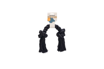 Beeztees Köpek Oyuncağı, Çift Düğümlü Diş İpi, Pamuk İplerden, Siyah, 40x8,5x7cm, 280gr - 2