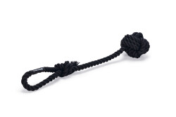 Beeztees Köpek Oyuncağı, Diş İpinden Tutamaçlı Top, Pamuk İplerden, Siyah, 40x7x7cm, 120gr - Beeztees