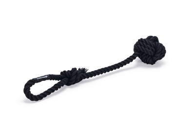 Beeztees Köpek Oyuncağı, Diş İpinden Tutamaçlı Top, Pamuk İplerden, Siyah, 40x7x7cm, 120gr - 1