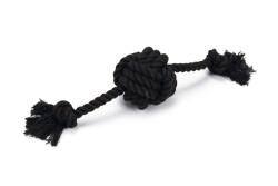 Beeztees Köpek Oyuncağı, Diş İpinden Tutamaçlı Top, Pamuk İplerden, Siyah, 40x7x7cm, 120gr - 1
