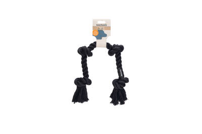 Beeztees Köpek Oyuncağı, Dört Düğümlü Diş İpi, Pamuk İplerden, Siyah, 57x6x5cm, 270gr - 2