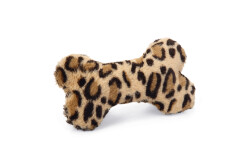 Beeztees Köpek Oyuncağı, Sesli, Kemik, Peluş, Siyah/Kahverengi, 18x13x3cm - Beeztees