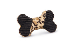 Beeztees Köpek Oyuncağı, Sesli, Kemik, Peluş, Siyah/Kahverengi, 18x13x3cm - 2