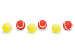 Beeztees Köpek Oyuncağı, Tenis Topları, Kırmızı/Sarı, 6 Adet, 6,5cm - 1