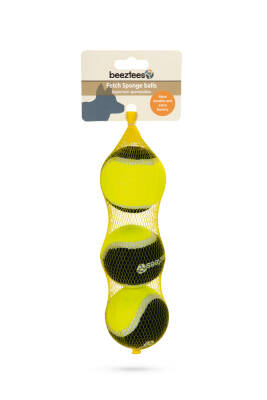 Beeztees Köpek Oyuncağı, Tenis Topu, Siyah/Sarı, 3 Adet, 6,3cm - 2