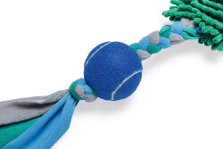 Beeztees Köpek Oyuncağı, Tut Getir Tenis Toplu, Peluş, Mavi-Yeşil, 90x10x6cm - Beeztees