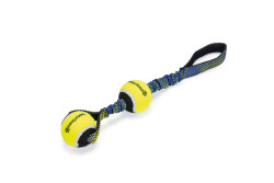 Beeztees Köpek Oyuncağı, Yüzen, Tutamaçlı İki Tenis Topu, Mavi/Sarı, 44x6,3x6,3cm - Beeztees