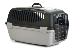 Beeztees Köpek veya Kedi Taşıma Kabı, 12Kg'ye kadar, Koyu Gri/Gri, 61x40x38cm - Beeztees