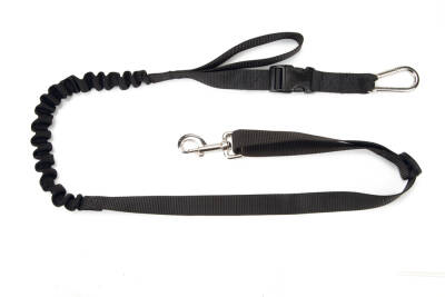 Beeztees Köpek Yürüyüş ve Koşu Şok Emicili Gezdirme Kayışı ve Bel Kemeri, Siyah, 100-130cm, 25mm - 2