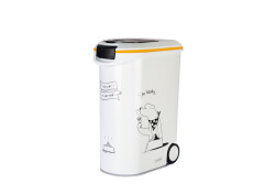 Beeztees Mama Saklama Kabı, Plastik, Tekerlekli, Özel Kapaklı, Beyaz, 54L - Beeztees